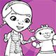 Coloring Doc McStuffins and Lambie