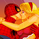 Spiderman and Elsa Kiss